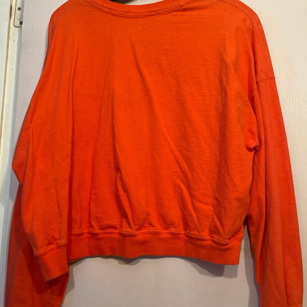 Champion Orange Crew Neck Sweater Relaxed Fit